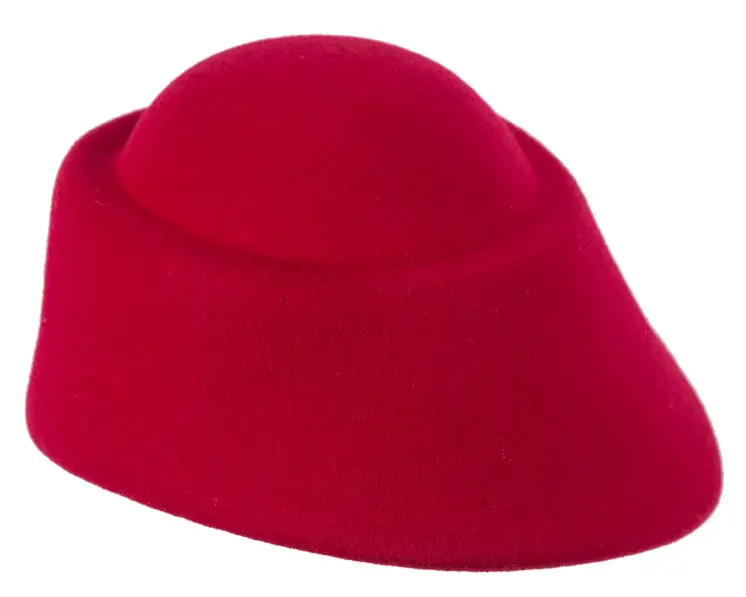 Unique red ladies winter felt fashion hat