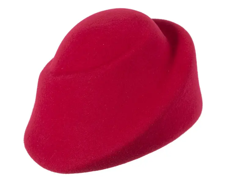 Unique red ladies winter felt fashion hat