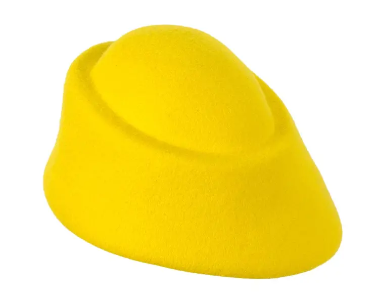 Unique yellow ladies winter felt fashion hat