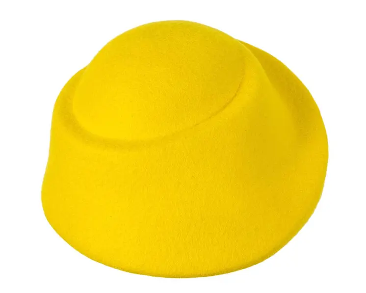 Unique yellow ladies winter felt fashion hat