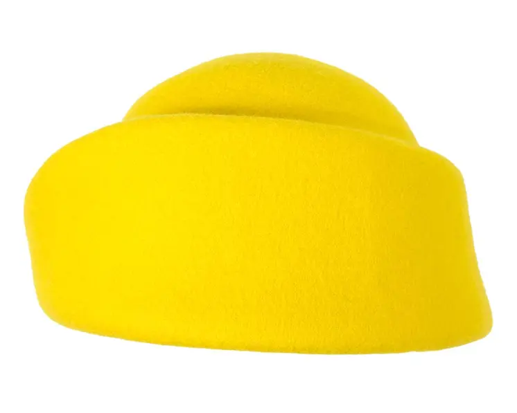 Unique yellow ladies winter felt fashion hat