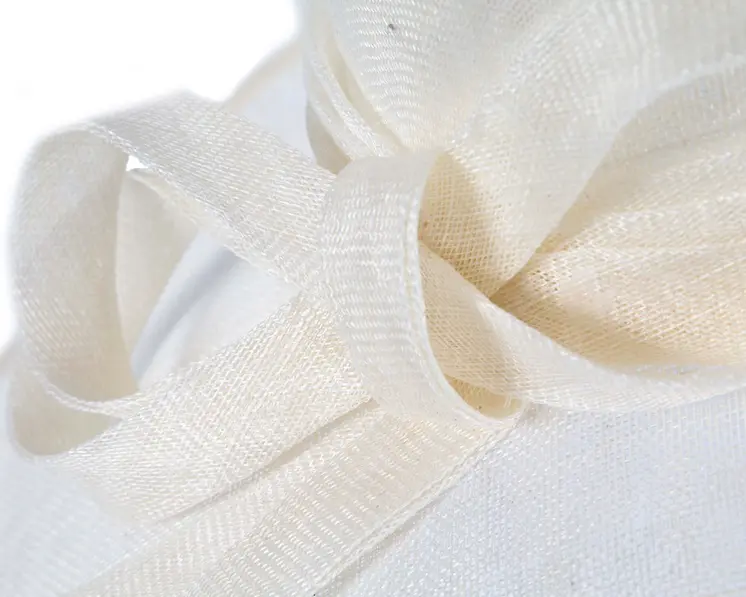 Wide brim cream ladies fashion sinamay hat