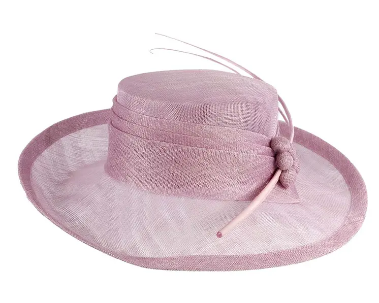 Wide brim lilac ladies fashion sinamay hat