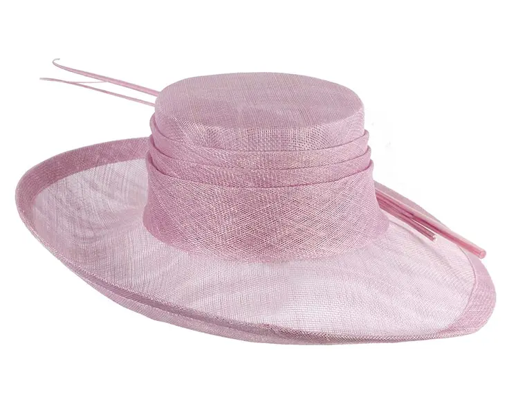 Wide brim lilac ladies fashion sinamay hat
