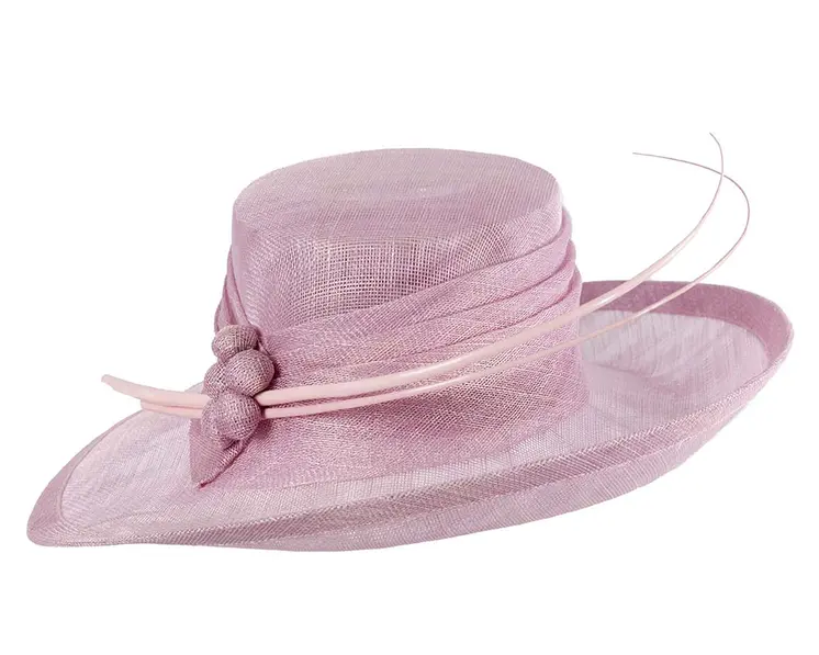 Wide brim lilac ladies fashion sinamay hat