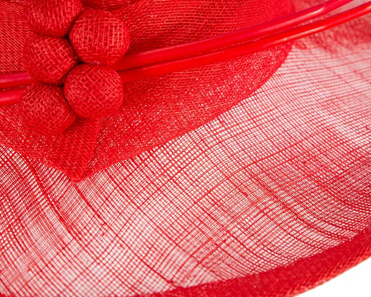 Wide brim red ladies fashion sinamay hat