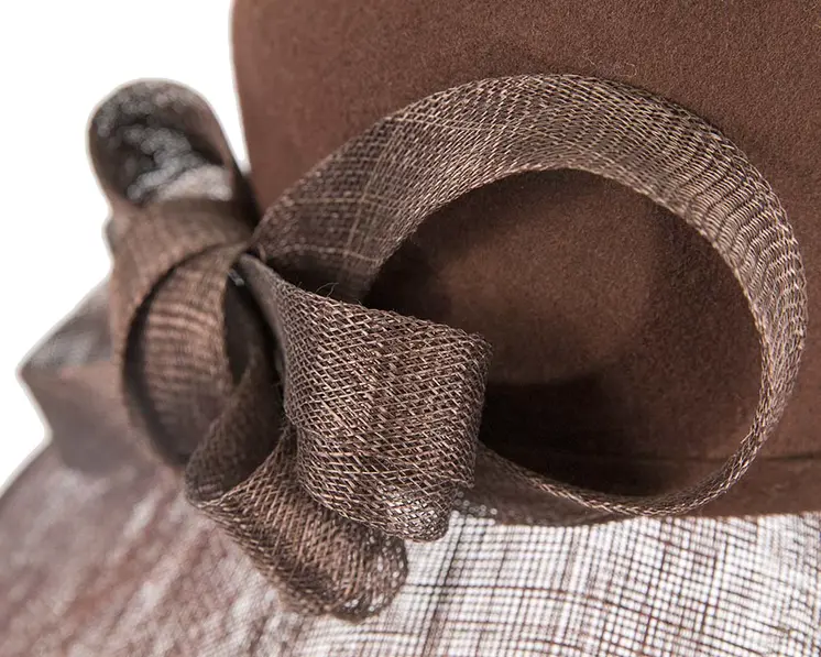 Chocolate ladies winter fashion hat by Cupids Millinery