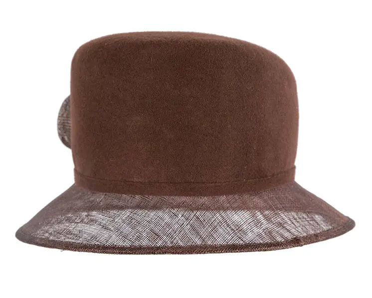 Chocolate ladies winter fashion hat by Cupids Millinery