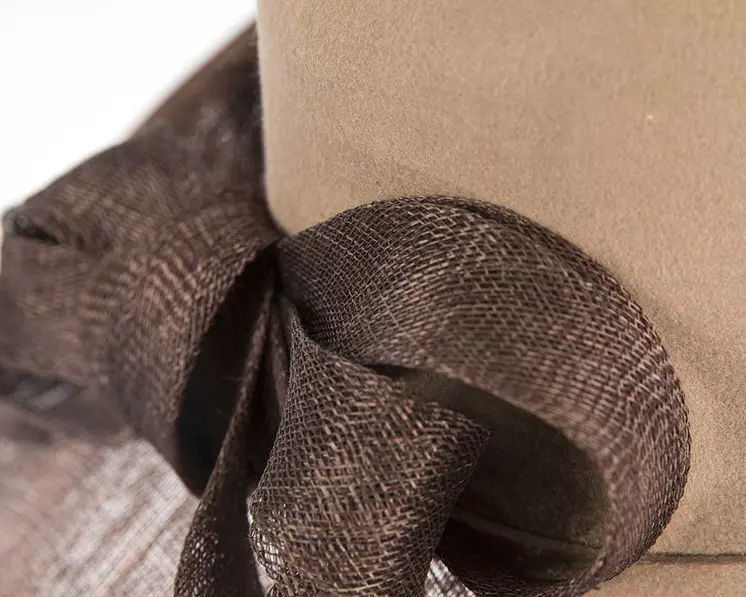 Beige & Chocolate ladies winter fashion hat by Cupids Millinery