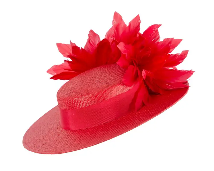Red boater hat by Max Alexander MA902