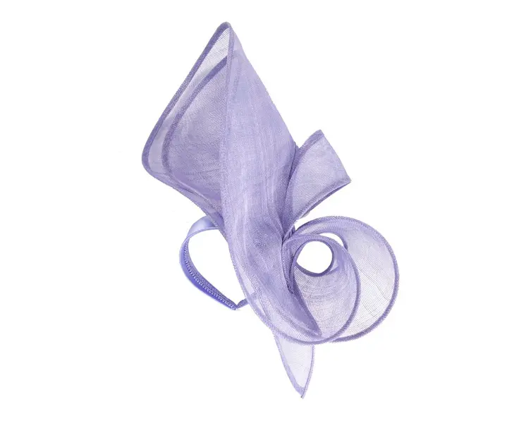 Large violet sinamay fascinator by Max Alexander