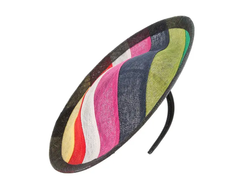 Unique stripy fascinator by Max Alexander