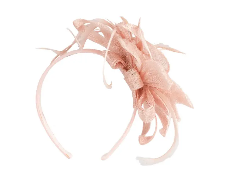 Blush sinamay flower fascinator by Max Alexander