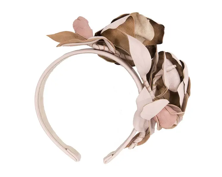Hand-made leather flower headband