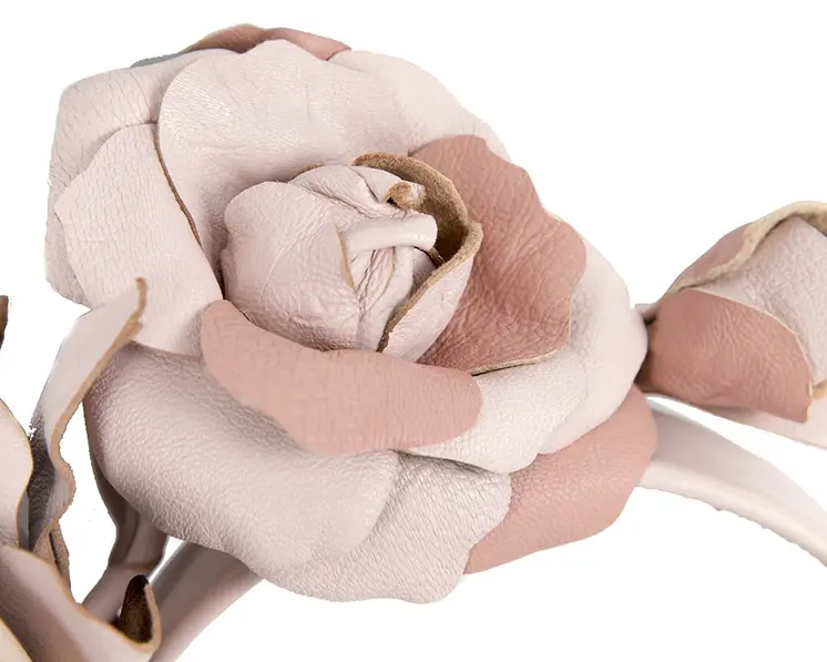 Hand-made leather flower headband