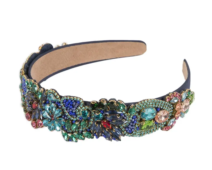 Jewellery covered fascinator headband by Cupids Millinery CU543BL