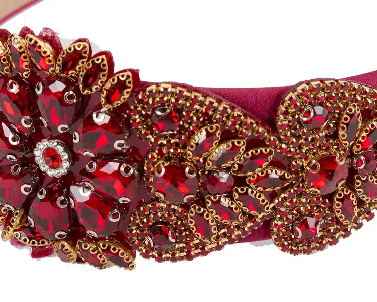 Red jewellery fascinator headband