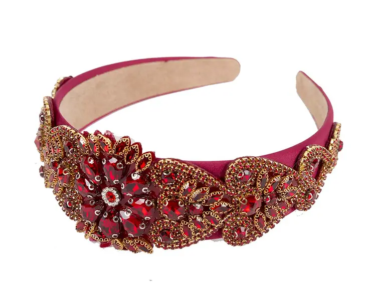 Red jewellery fascinator headband