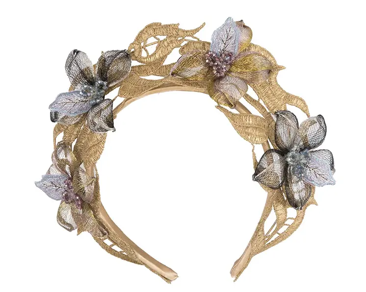 Made in Australia gold lace crown fascinator