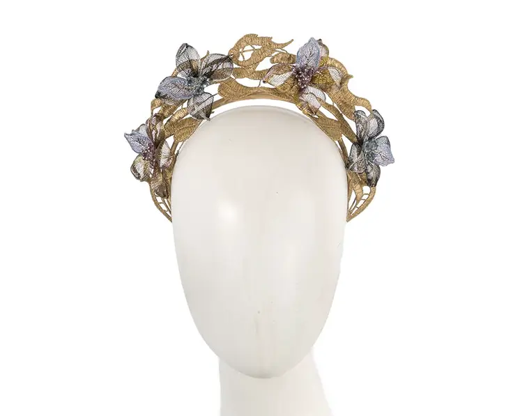 Made in Australia gold lace crown fascinator