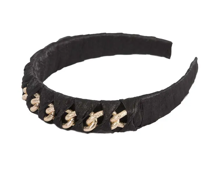 Black and gold fascinator headband