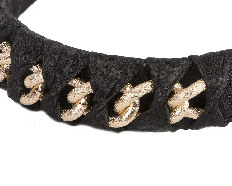 Black and gold fascinator headband
