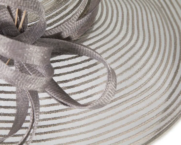 Wide brim silver ladies fashion hat