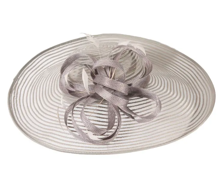 Wide brim silver ladies fashion hat