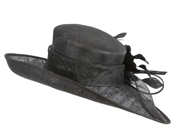 Wide brim black ladies fashion hat by Max Alexander