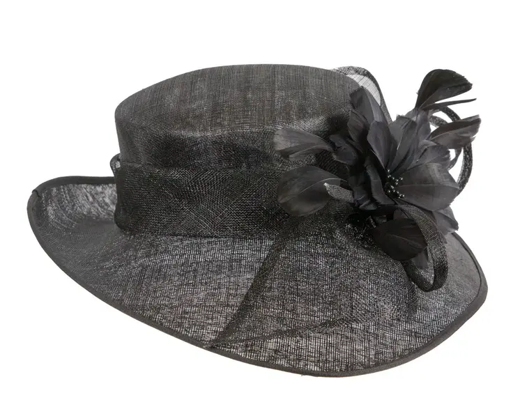 Wide brim black ladies fashion hat by Max Alexander