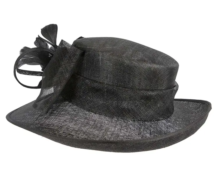 Wide brim black ladies fashion hat by Max Alexander