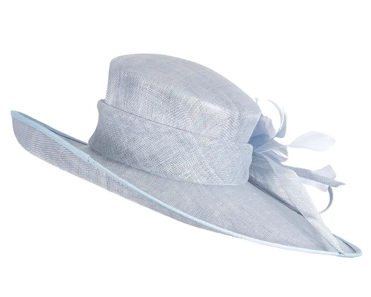 Wide brim blue ladies fashion hat by Max Alexander