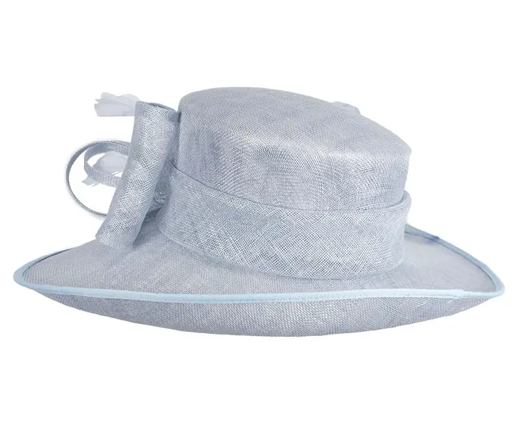 Wide brim blue ladies fashion hat by Max Alexander