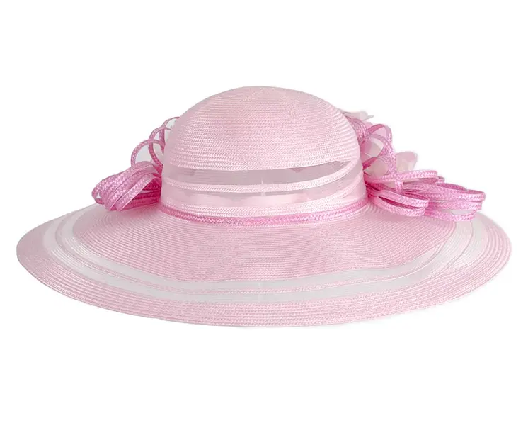 Fashion pink summer ladies hat by Cupids Millinery