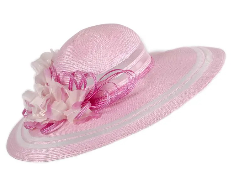 Fashion pink summer ladies hat by Cupids Millinery