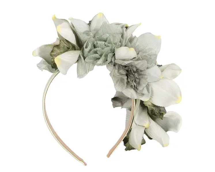 Hand made exclusive green fascinator headband
