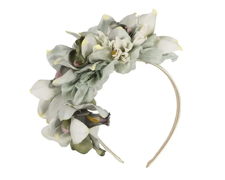 Hand made exclusive green fascinator headband