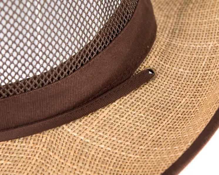 Wide brim summer fedora hat with chin strap