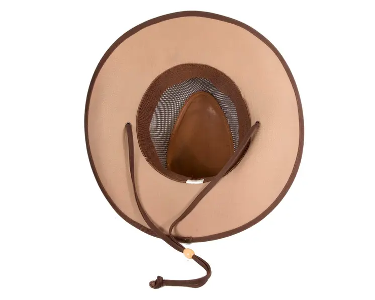 Wide brim summer fedora hat with chin strap