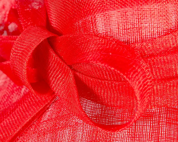 Wide brim red ladies fashion sinamay hat