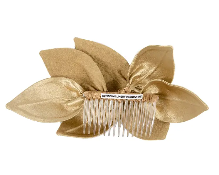 Gold Fascinator comb for Mother of the Bride special occasions