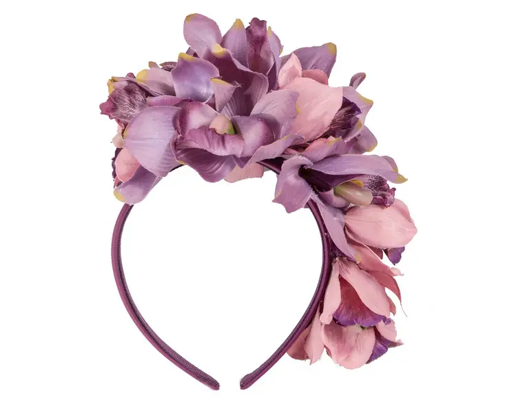 Hand made exclusive purple fascinator headband