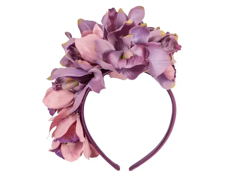 Hand made exclusive purple fascinator headband