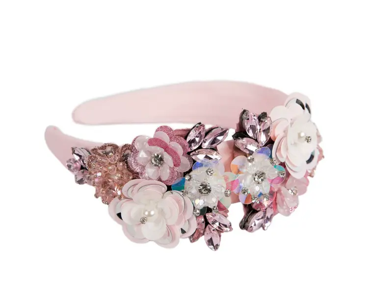 Hand-made pink flower headband fascinator