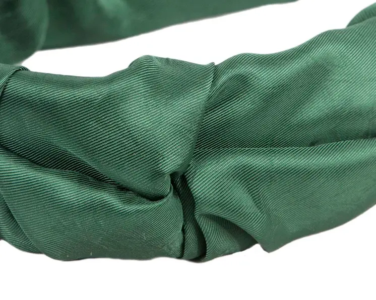 Green scrunchie fascinator headband