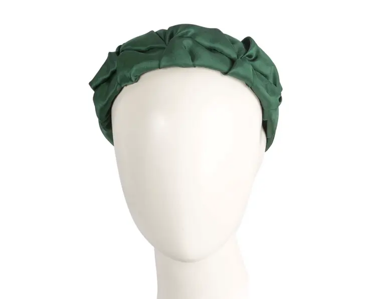 Green scrunchie fascinator headband