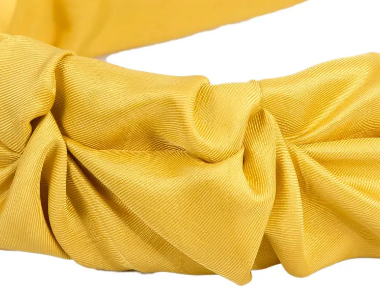 Yellow scrunchie fascinator headband