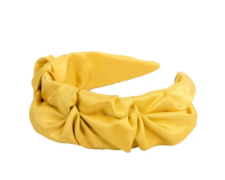 Yellow scrunchie fascinator headband