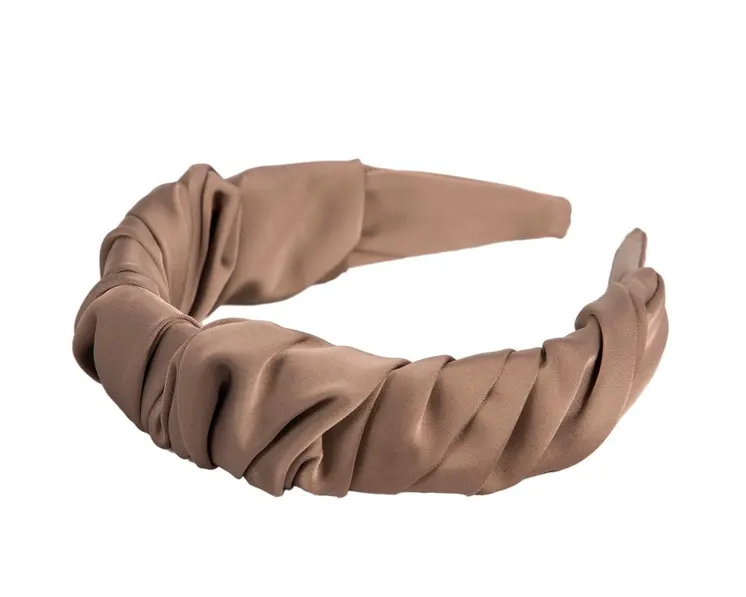 Taupe scrunchie fascinator headband