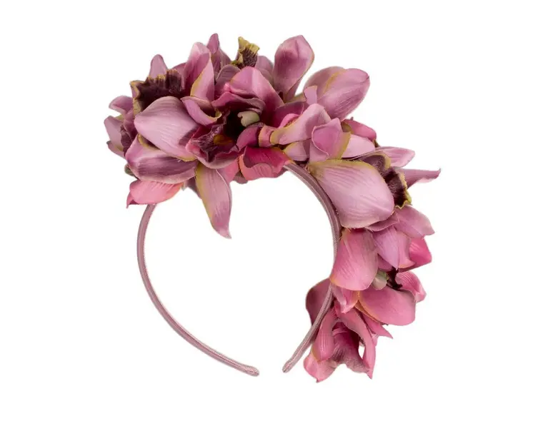 Hand made exclusive dusty pink fascinator headband